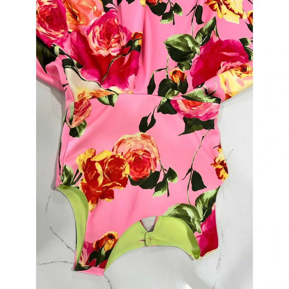 Bonnie Jean Girls Pink‎ Floral Rose Scuba Fit and Flare Dress Size 12